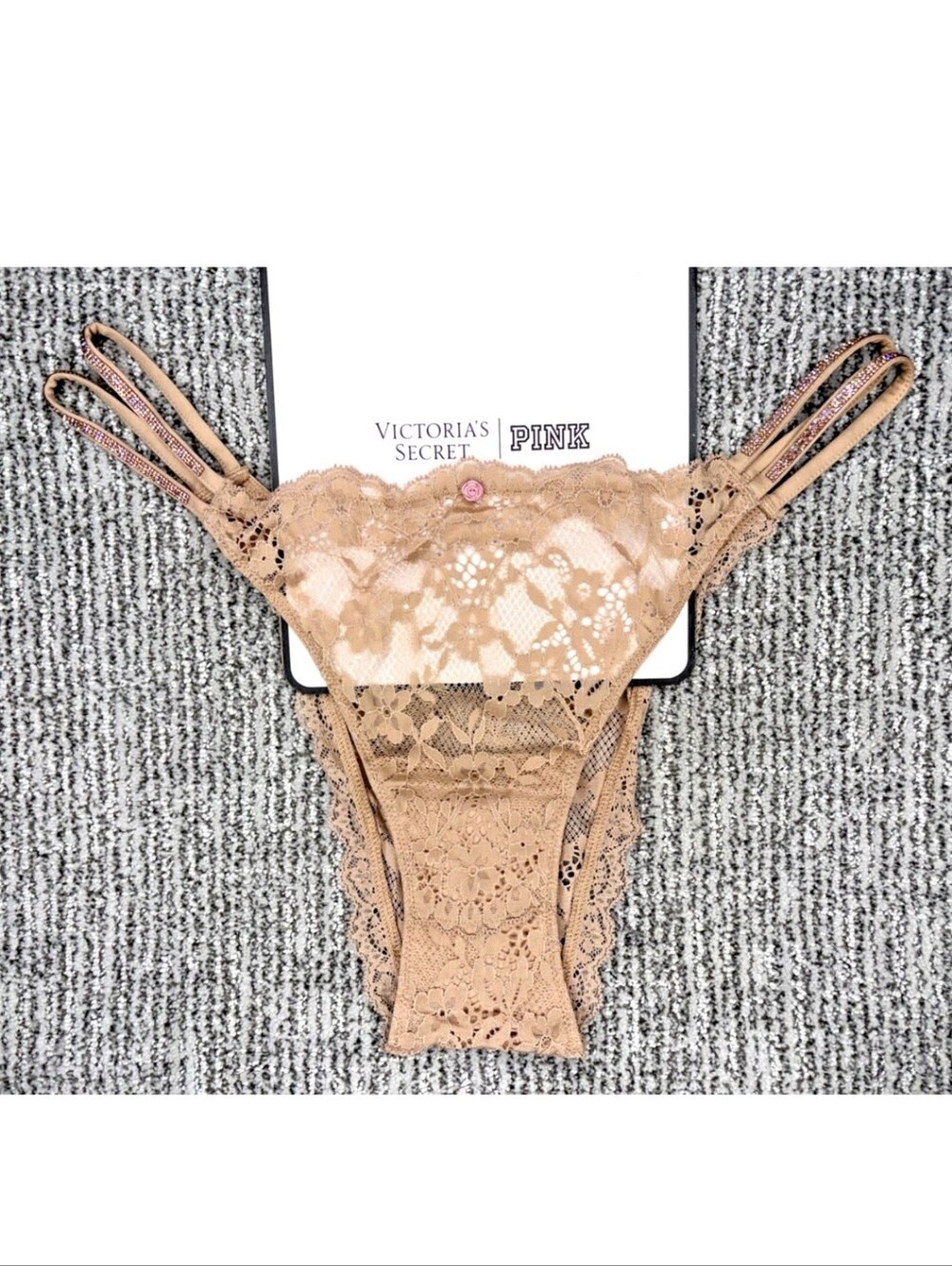 Victoria's Secret Dream Angel's Twinkle Shine Strap Lace Brazilian Panty XXL
